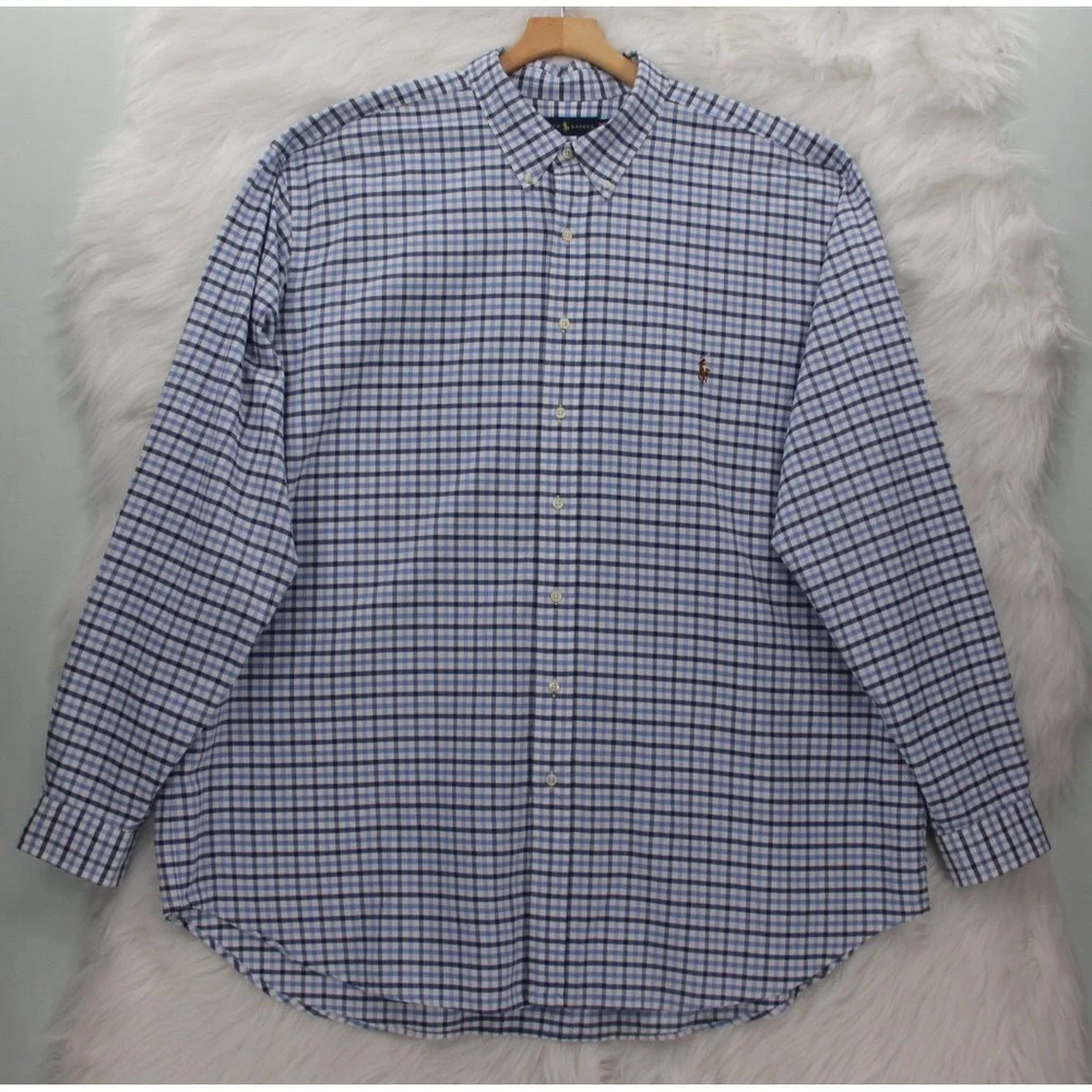 Polo Ralph Lauren Men's 3XLT Classic Fit Long Sleeve Button Up Shirt Cotton Pony